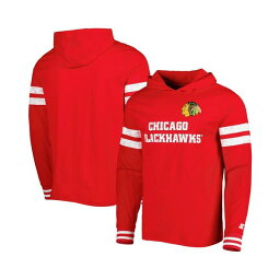 スターター レディース Tシャツ トップス Men's Red Chicago Blackhawks Offense Long Sleeve Hoodie T-shirt Red