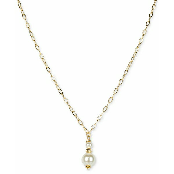 pgVAiV fB[X lbNXE`[J[Ey_ggbv ANZT[ Gold-Tone Imitation Pearl & Pav&eacute; & Double Bead Lariat Necklace, 28