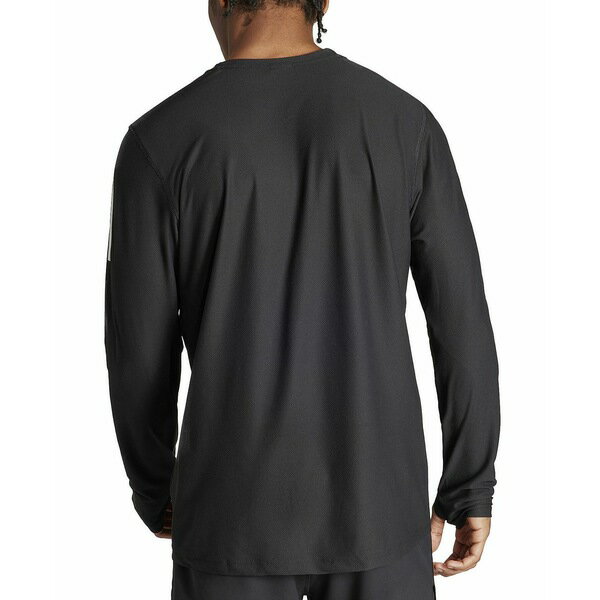 アディダス メンズ Tシャツ トップス Men's Own The Run Moisture-Wicking Long-Sleeve T-Shirt Black