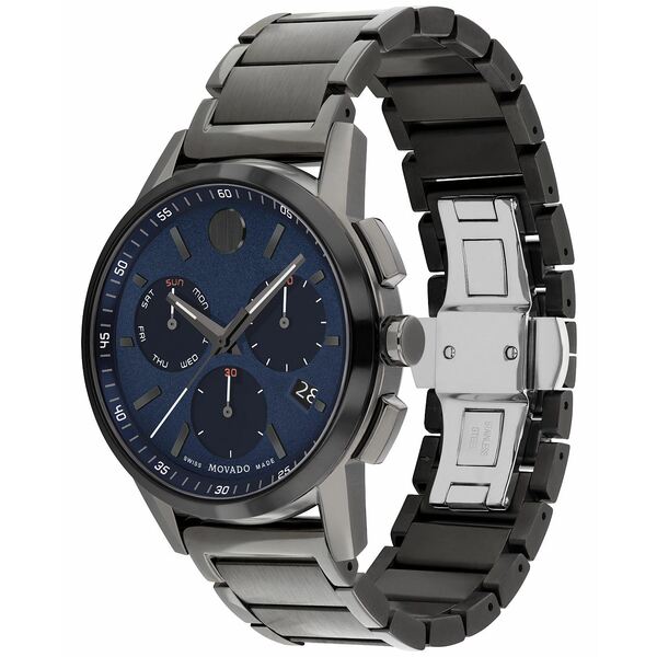 モバド モバド レディース 腕時計 アクセサリー Men's Swiss Chronograph Museum Sport Gray PVD Stainless Steel Bracelet Watch 43mm Grey