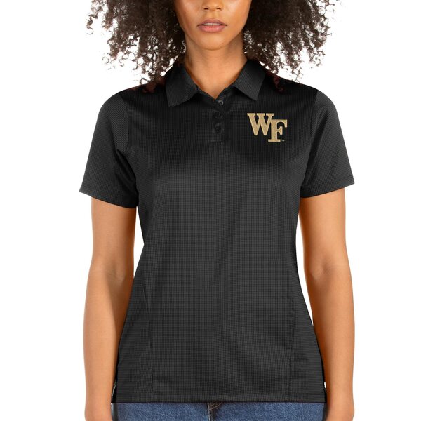 アンティグア レディース ポロシャツ トップス Wake Forest Demon Deacons Antigua Women's Balance Polo Black