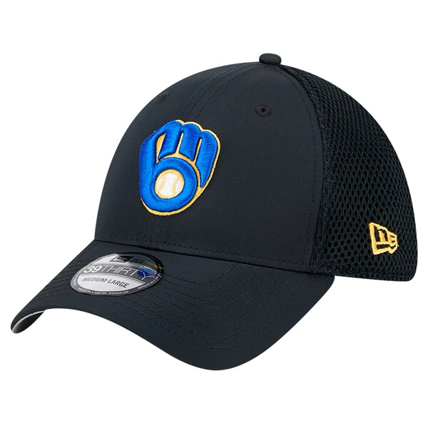 ニューエラ メンズ 帽子 アクセサリー Milwaukee Brewers New Era Team Tone 39THIRTY Flex Hat Black