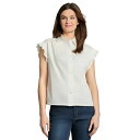 ジョーンズニューヨーク レディース カットソー トップス Petite Drop Shoulder Button Front Top Nyc White