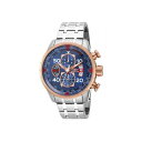 インビクタ メンズ ブレスレット・バングル・アンクレット アクセサリー Men's Aviator Quartz Chronograph Blue Dial Stainless Steel Bracelet Watch Blue