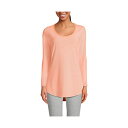 ランズエンド レディース カットソー トップス Women's Long Sleeve Power Performance Scoop Neck Curved ...