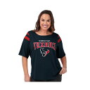 カールバンクス レディース カットソー トップス Women's Navy Houston Texans Plus Size Linebacker T-Shir...