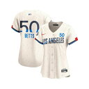 ナイキ レディース カットソー トップス Women's Mookie Betts Cream Los Angeles Dodgers City Connect...