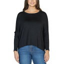 24セブンコンフォート レディース カットソー トップス Women's Long Sleeve Oversized Dolman Top Black