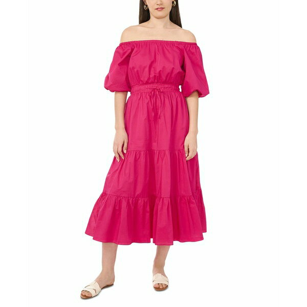 ヴィンスカムート レディース ワンピース トップス Women's Off-The-Shoulder Tiered Maxi Dress Bright Ros