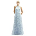 ドレッシーコレクション レディース ワンピース トップス Floral Tie-Back Halter Tulle Dress with Long Full Skirt & Rosette Detail Mist garden