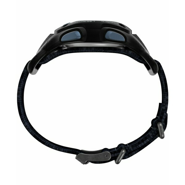 タイメックス メンズ 腕時計 アクセサリー Men's Quartz Digital Black Leather Watch, 38mm Black