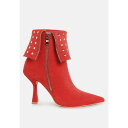 ロンンドンラグ レディース ブーツ シューズ Piccini Stud Embellished Foldover Boots Red