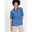 オルセン レディース カットソー トップス Women's Rolled Sleeve Tab Shirt Capri blue melange