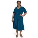 ジェシカハワード レディース ワンピース トップス Plus Size V-Neck Jersey Midi Dress Teal