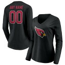 t@ieBNX fB[X TVc gbvX Arizona Cardinals Fanatics Branded Women's Team Authentic Personalized Name & Number Long Sleeve VNeck TShirt Black