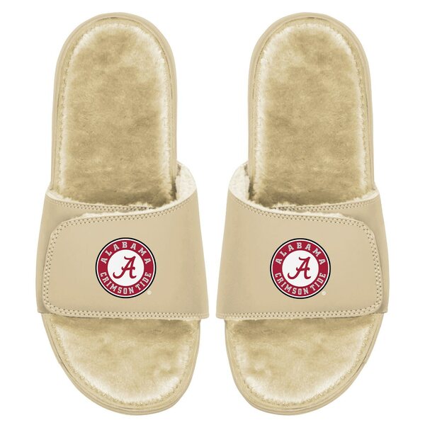 饤   塼 Alabama Crimson Tide ISlide Dune Faux Fur Slide Sandals Tan