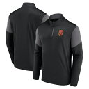 ファナティクス メンズ パーカー・スウェットシャツ アウター San Francisco Giants Fanatics Branded Logo QuarterZip Top Black