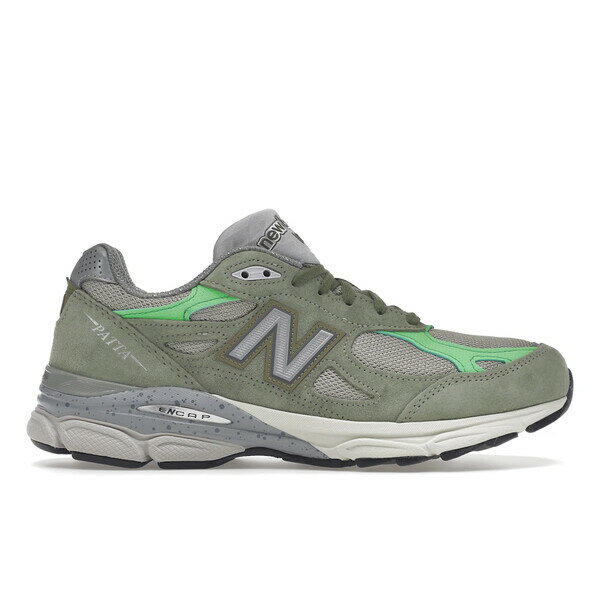 New Balance ニューバランス メンズ スニーカー 【New Balance 990v3 MiUSA Patta Keep Your Family Close】 サイズ US_9.5(27.5cm) Olive/Bright Green