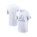 ジョーダン メンズ シャツ トップス Men's White North Carolina Tar Heels Primetime 2-Hit Swoosh T-Shirt White