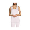 ランズエンド レディース カットソー トップス Women's Silk Interlock Tank Top Sleeveless Long Underwear Top Pink frost(4)