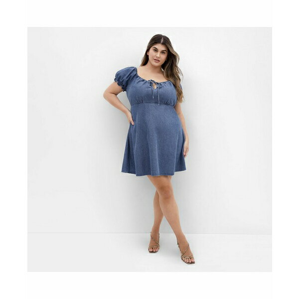 シティーシック レディース ワンピース トップス Plus Size Freya Dress Light denim