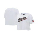 プロスタンダード レディース カットソー トップス Women's White Carolina Hurricanes Boxy Script Tail Cropped T-Shirt White