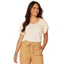 デモクラシー レディース カットソー トップス Petite Scoop-Neck Cropped T-Shirt Vanilla(4)