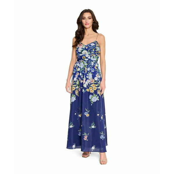 タハリエーエスエル レディース ワンピース トップス Women's Printed Sleeveless Ball Gown Navy Floral