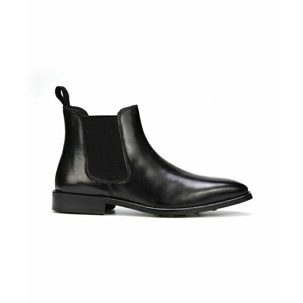 アンソニー ヴィア メンズ ブーツ シューズ Men's Thomas Leather Pull Up Chelsea Boots Black