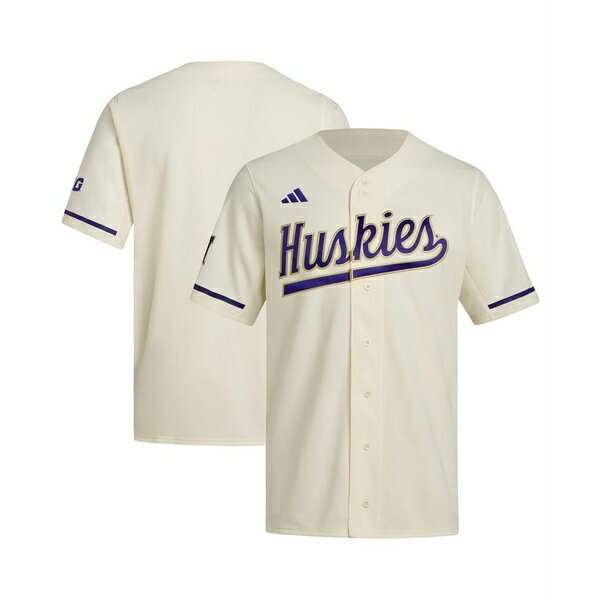 ���ǥ����� ��� ����� �ȥåץ� Men's Cream Washington Huskies Replica Baseball Jersey Cream