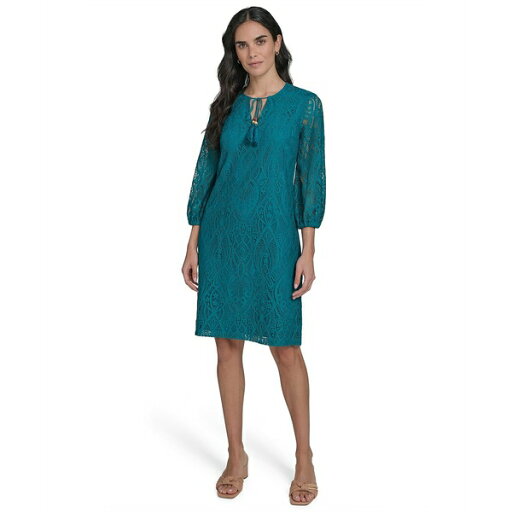 ジェシカハワード レディース ワンピース トップス Petite 3/4-Sleeve Lace Shift Dress Teal ジェシカハワード レディース ワンピース トップス Petite 3/4-Sleeve Lace Shift Dress Teal