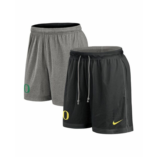 ナイキ メンズ カジュアルパンツ ボトムス Men's Black/Heather Gray Oregon Ducks Player Reversible Shorts Black, Heather Gray