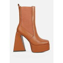 ロンンドンラグ レディース ブーツ シューズ Frosty High Platform Block Heel Chelsea Boot Tan