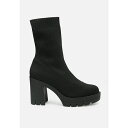 ロンンドンラグ レディース ブーツ シューズ zinnia knitted block heeled boots Black