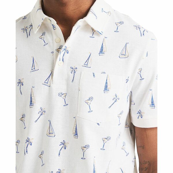 ナウティカ メンズ シャツ トップス Men's Classic-Fit Sailboat Graphic Polo Shirt Bright White