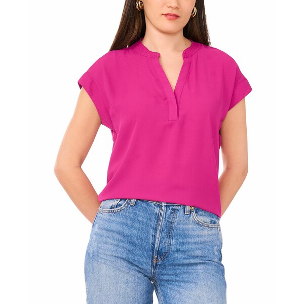 ヴィンスカムート レディース カットソー トップス Women's V-Neck Short-Sleeve Pullover Top Bloom P..