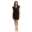 24セブンコンフォート レディース ワンピース トップス Women's V Neck Cap Sleeve Knee Length Pocket Dress Black