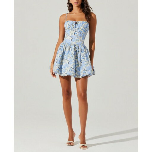 アストール レディース ワンピース トップス Women's Larissa Bubble-Hem Mini Dress Blue Floral アストール レディース ワンピース トップス Women's Larissa Bubble-Hem Mini Dress Blue Floral