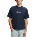 コットンオン メンズ シャツ トップス Men's Cropped Graphic T-Shirt True navy, After hours