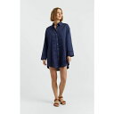 チンティアンドパーカー レディース ワンピース トップス Women's Cotton Broderie Shirt Dress Navy
