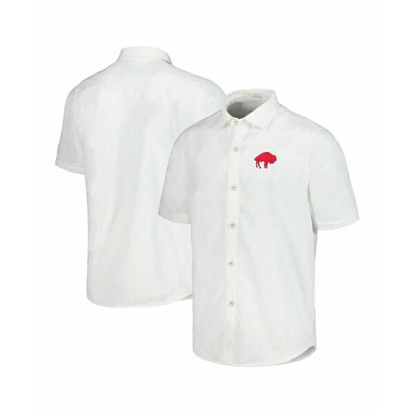 トッミーバハマ メンズ シャツ トップス Tommy Men's Bahama White Buffalo Bills Sport Coconut Point Palm Vista IslandZone Button-Up Camp Shirt White