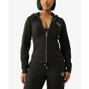 トゥルーレリジョン レディース パーカー・スウェットシャツ アウター Women's Lurex Buddha Zip Up Hoodie Jet Black
