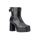 ファッションフィギュアー レディース ブーツ シューズ Women's Mari Platform Boot - Wide Width Black croc