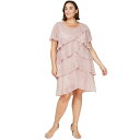 エス エル ファッションズ レディース ワンピース トップス Plus Size Tiered Metallic Dress Faded Rose