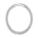 スティールタイム メンズ ブレスレット・バングル・アンクレット アクセサリー Unisex Sterling Silver Cuban Link Chain Bracelet Silver
