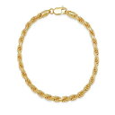 スティールタイム メンズ ブレスレット・バングル・アンクレット アクセサリー Unisex 14K Gold Plated Sterling Silver Rope Chain Bracelet Gold