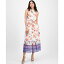 アンクライン レディース ワンピース トップス Women's Printed Chiffon Sleeveless Midi Dress Pearl White Multi 45,800円