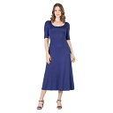 24セブンコンフォート レディース ワンピース トップス Petite Casual Maxi Dress Navy