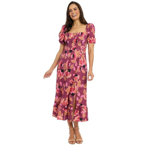 ロンドンタイムス レディース ワンピース トップス Petites Printed A-Line Dress Burgundy Red ロンドンタイムス レディース ワンピース トップス Petites Printed A-Line Dress Burgundy Red