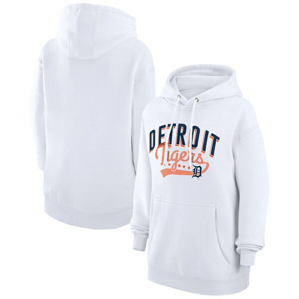 J[oNX fB[X p[J[EXEFbgVc AE^[ Detroit Tigers GIII 4Her by Carl Banks Women's Filigree Team Pullover Hoodie White